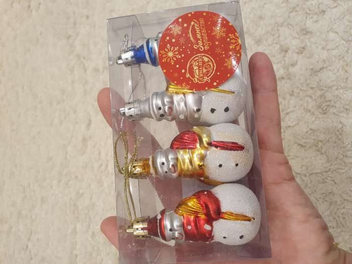 Фотография покупателя товара Ёлочные игрушки 4 шт. «Дружные снеговички», 3.5×6 см, МИКС - Фото 15