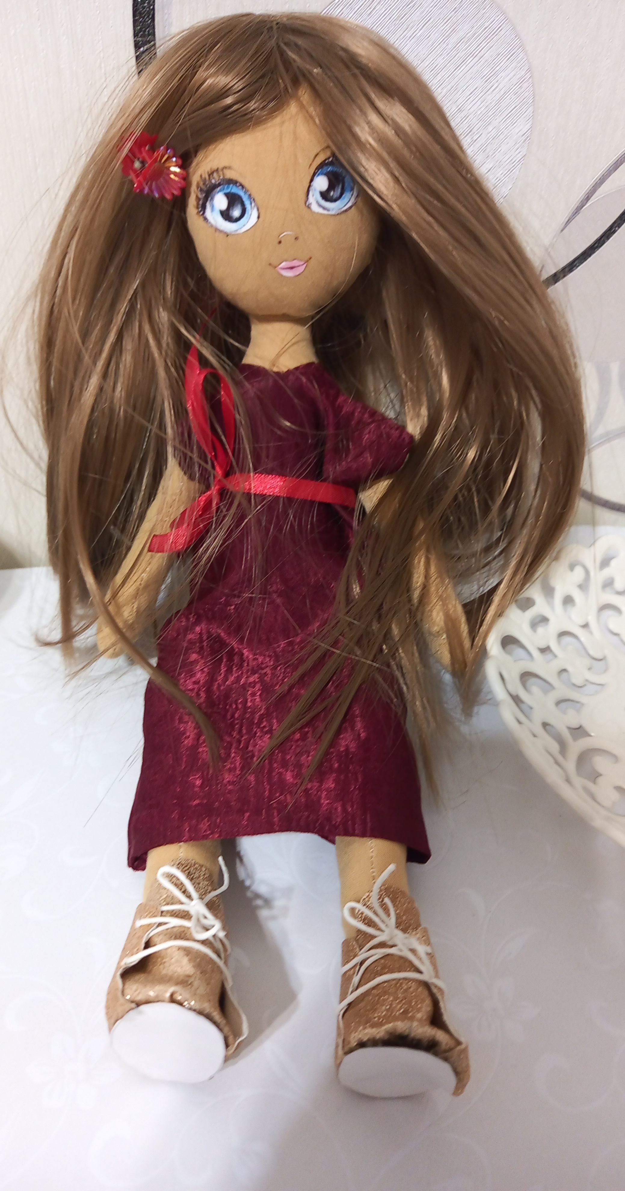 Фотография покупателя товара Набор для шитья. Интерьерная кукла «Лорен», 30 см - Фото 6
