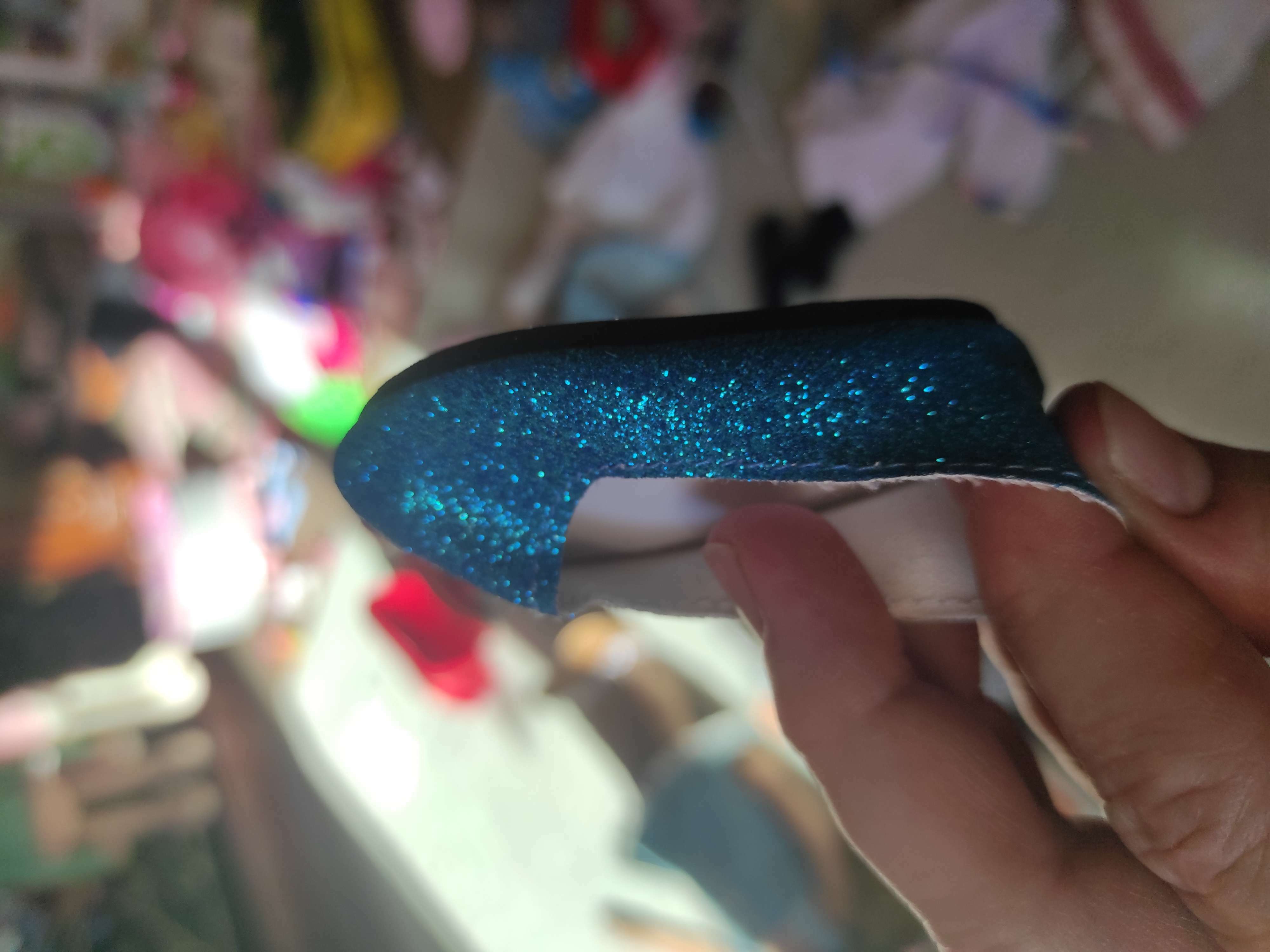 Фотография покупателя товара Туфли для куклы «Блёстки», длина подошвы: 7 см, цвет синий - Фото 4