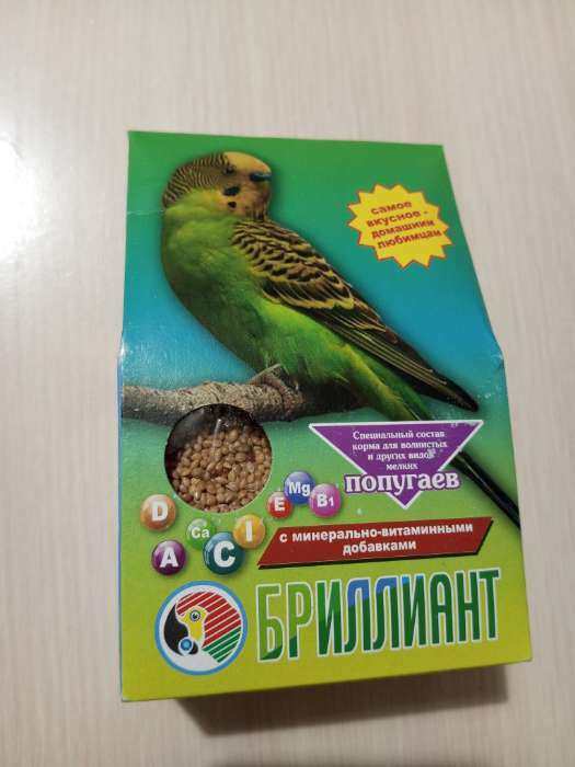 Фотография покупателя товара Корм "Бриллиант" для попугаев, с растительно-минеральными добавками, 400 г - Фото 2