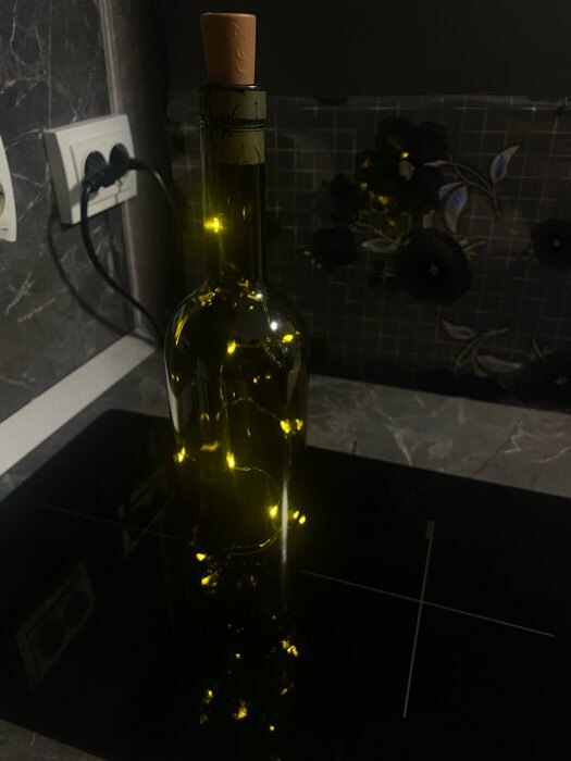 Фотография покупателя товара Гирлянда «Нить» 1 м роса с пробкой, IP20, серебристая нить, 10 LED, свечение тёплое белое, LR44х3 - Фото 90