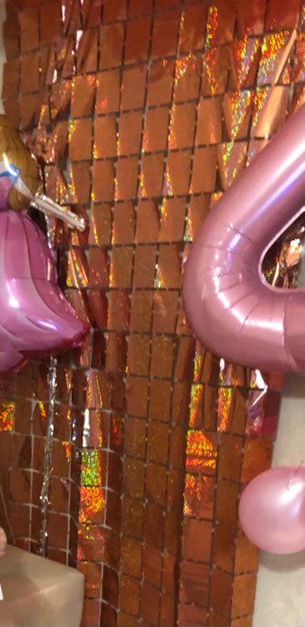 Фотография покупателя товара Праздничный занавес голография, 100 × 200 см., цвет розово-золотой
