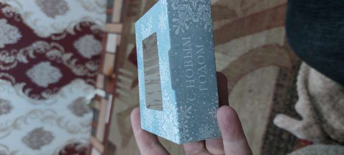 Фотография покупателя товара Коробка складная «Снежинки», 10 × 8 × 3.5 см - Фото 1