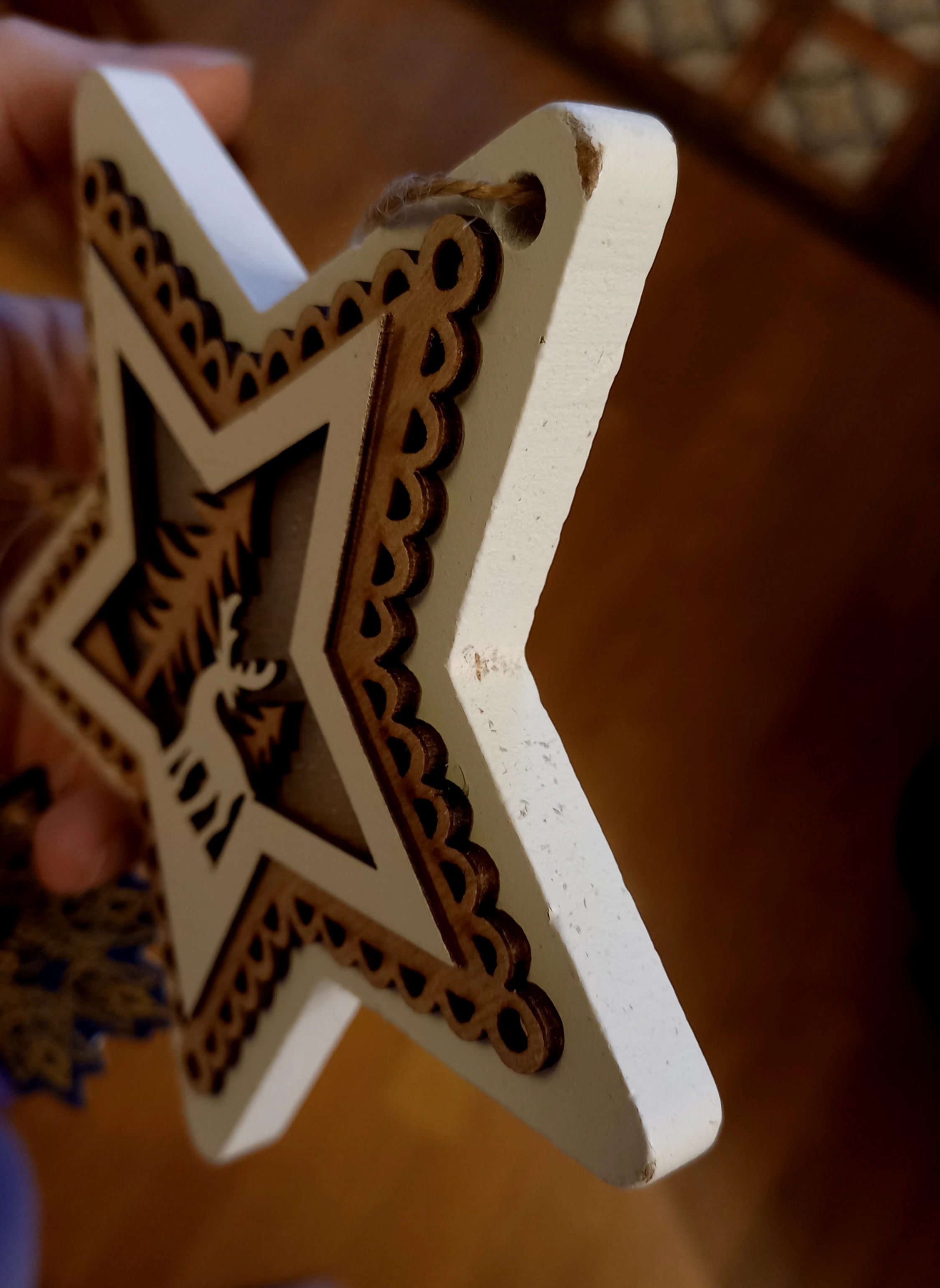 Фотография покупателя товара Ёлочная игрушка «Звезда с оленем», от батареек, свечение тёплое белое - Фото 8