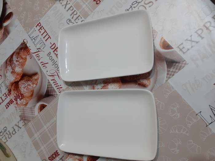 Фотография покупателя товара Блюдо фарфоровое прямоугольное White Label, 20×12,5 см, цвет белый