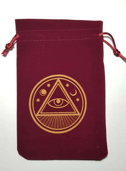 Фотография покупателя товара Мешочек для Таро, «Всевидящее око», бархатный, бордовый, 12х18 см - Фото 6