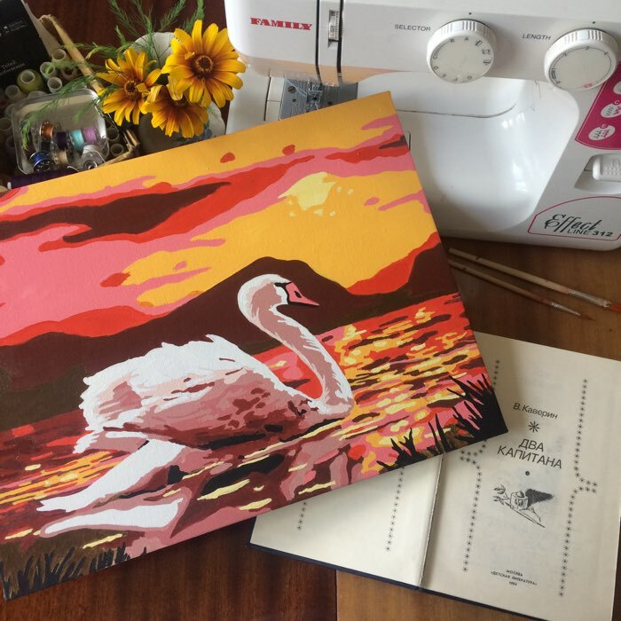 Фотография покупателя товара Картина по номерам на холсте с подрамником «Лебедь на озере», 30 х 40 см - Фото 1