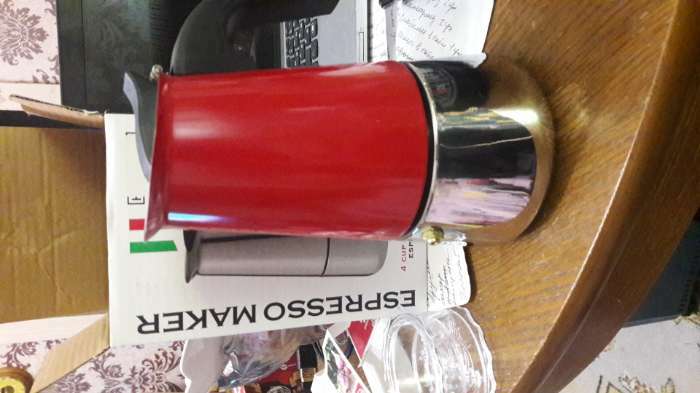 Фотография покупателя товара Кофеварка гейзерная «Итальяно», на 4 чашки, 200 мл, цвет красный