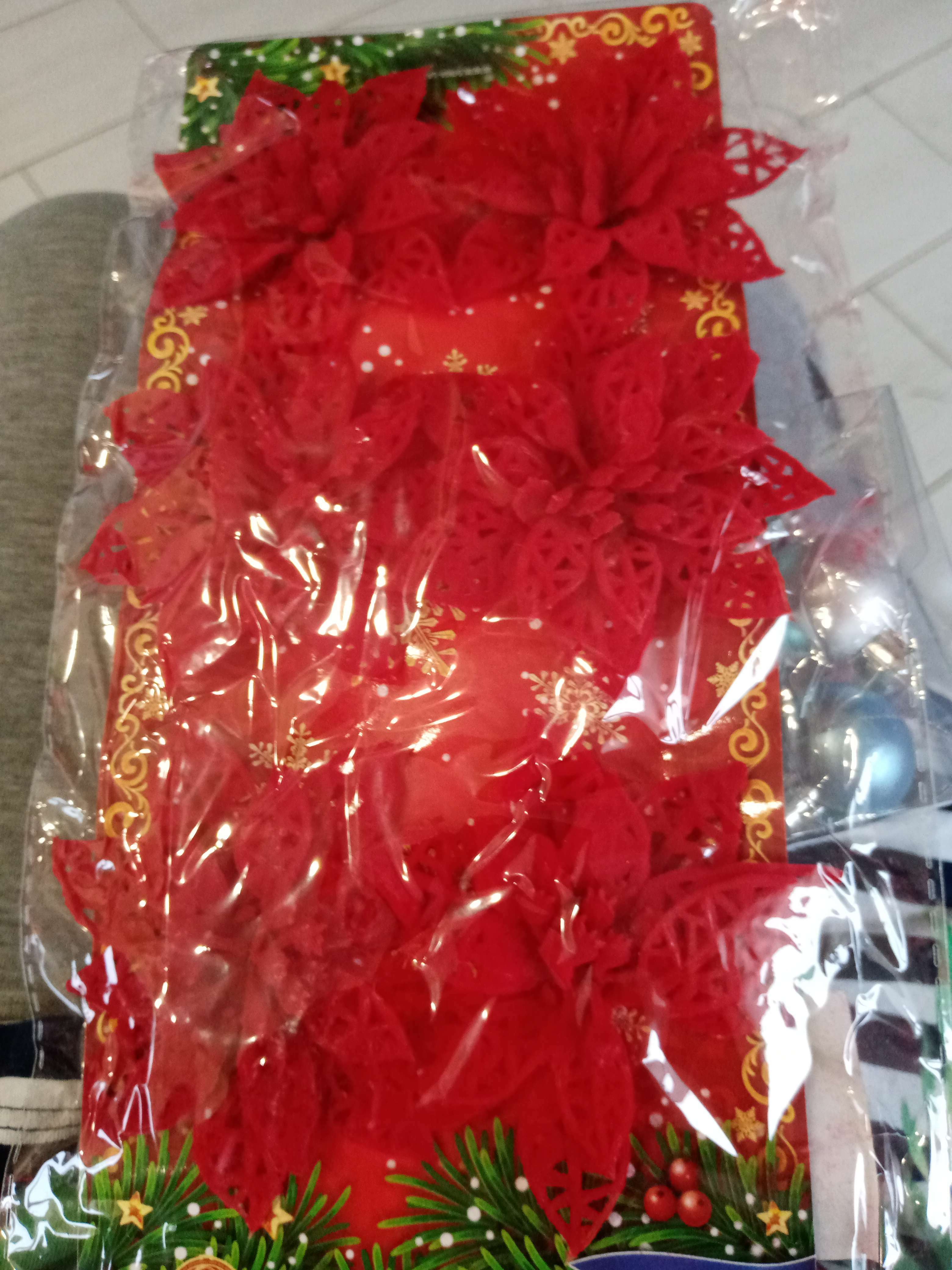 Фотография покупателя товара Украшение ёлочное "Резной цветок" (набор 6 шт) 7 см, красный - Фото 13
