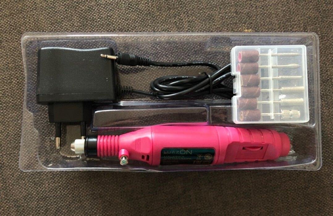 Фотография покупателя товара Аппарат для маникюра Luazon LMH-01, 6 насадок, 5 Вт, 3000-15000 об/мин, розовый - Фото 3