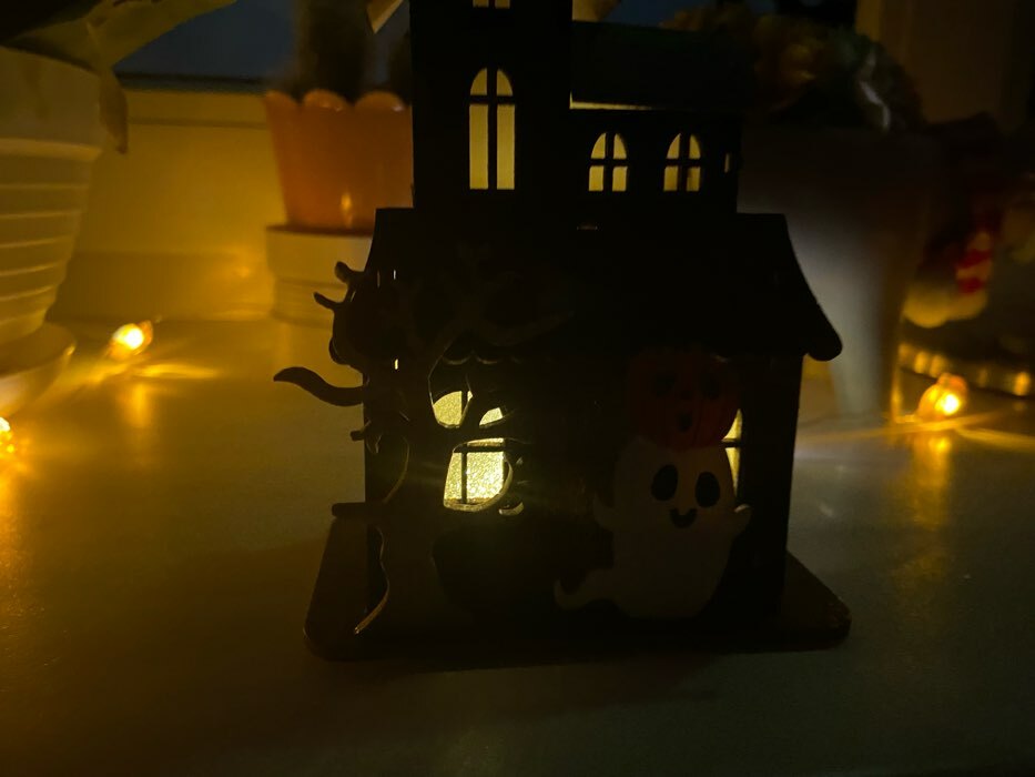 Фотография покупателя товара Светодиодная игрушка «Дом с привидением» 9 × 12 × 6 см, пластик, батарейки LR1130х3, свечение тёплое белое - Фото 6