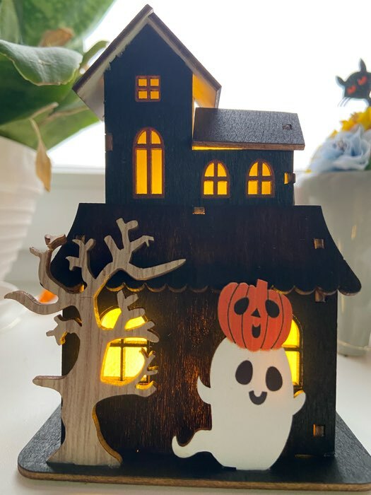Фотография покупателя товара Светодиодная игрушка «Дом с привидением» 9 × 12 × 6 см, пластик, батарейки LR1130х3, свечение тёплое белое - Фото 5