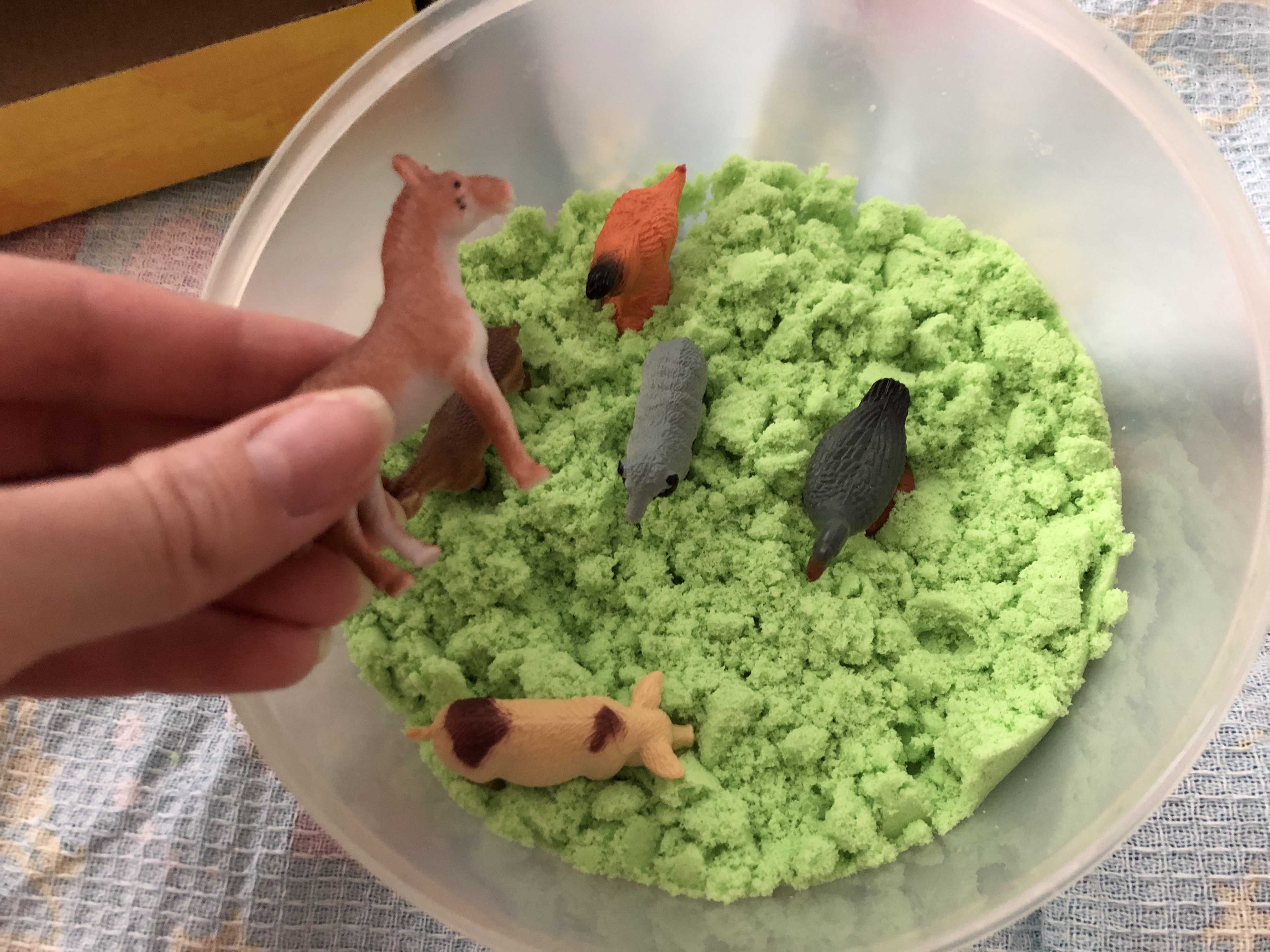 Фотография покупателя товара Развивающий набор «Домашние животные», кинетический песок, по методике Монтессори - Фото 2