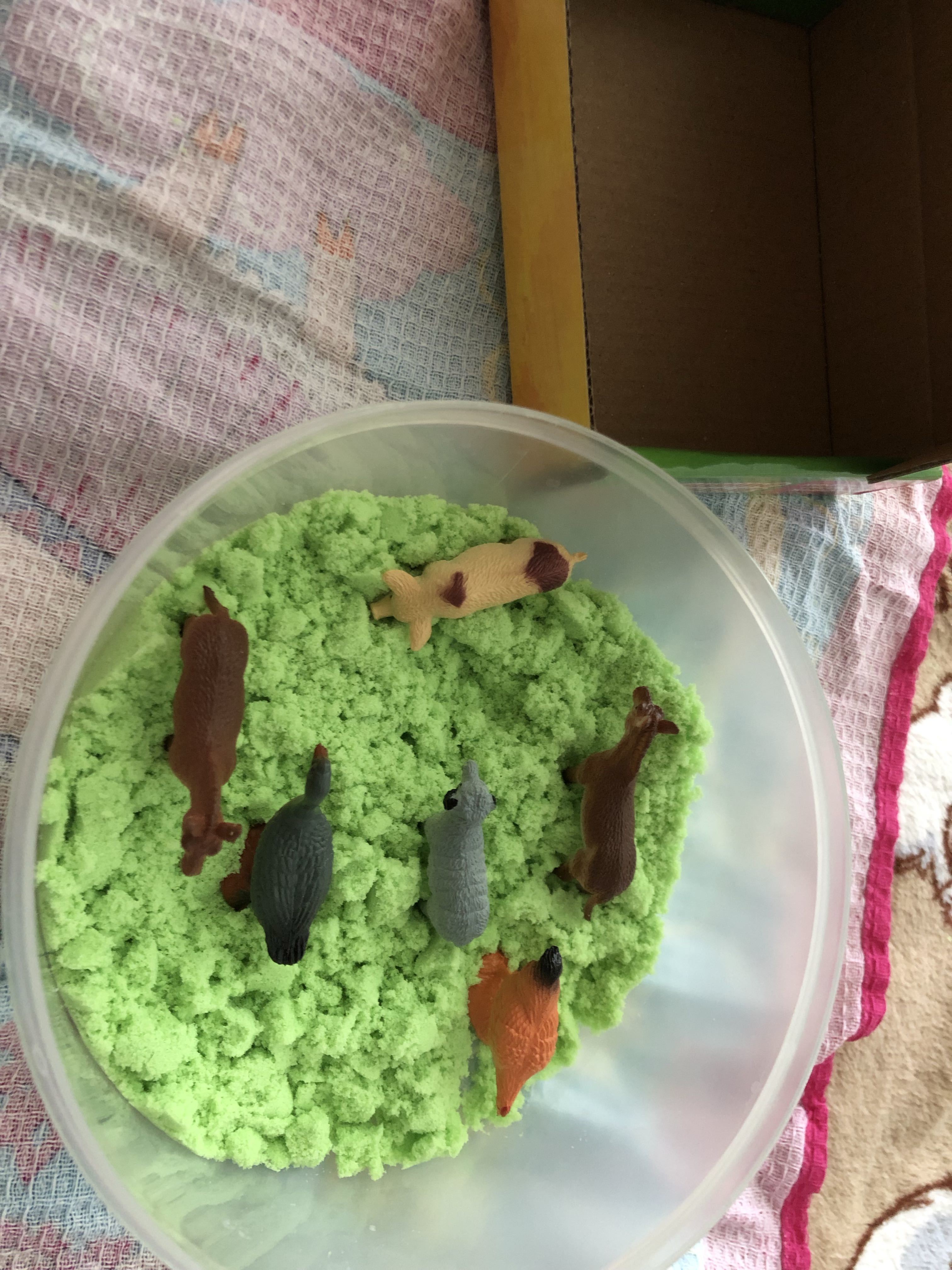 Фотография покупателя товара Развивающий набор «Домашние животные», кинетический песок, по методике Монтессори - Фото 3