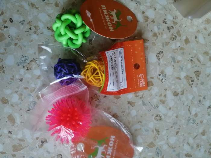 Фотография покупателя товара Набор из 2 плетёных шариков из лозы без бубенчиков, 3 см, фиолетовый/желтый - Фото 7
