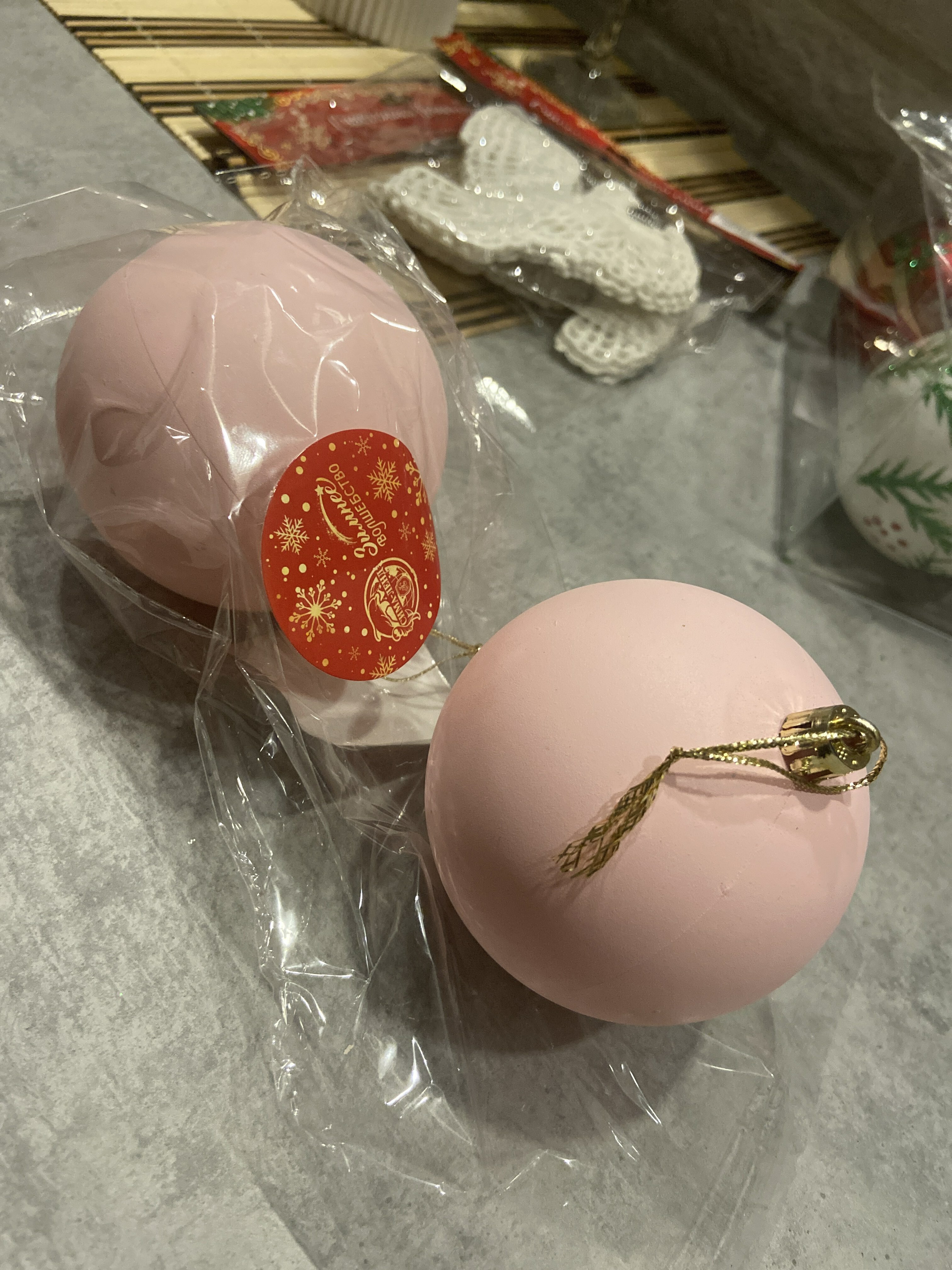 Фотография покупателя товара Набор шаров пластик d-8 см, 2 шт "Матовый" розовый