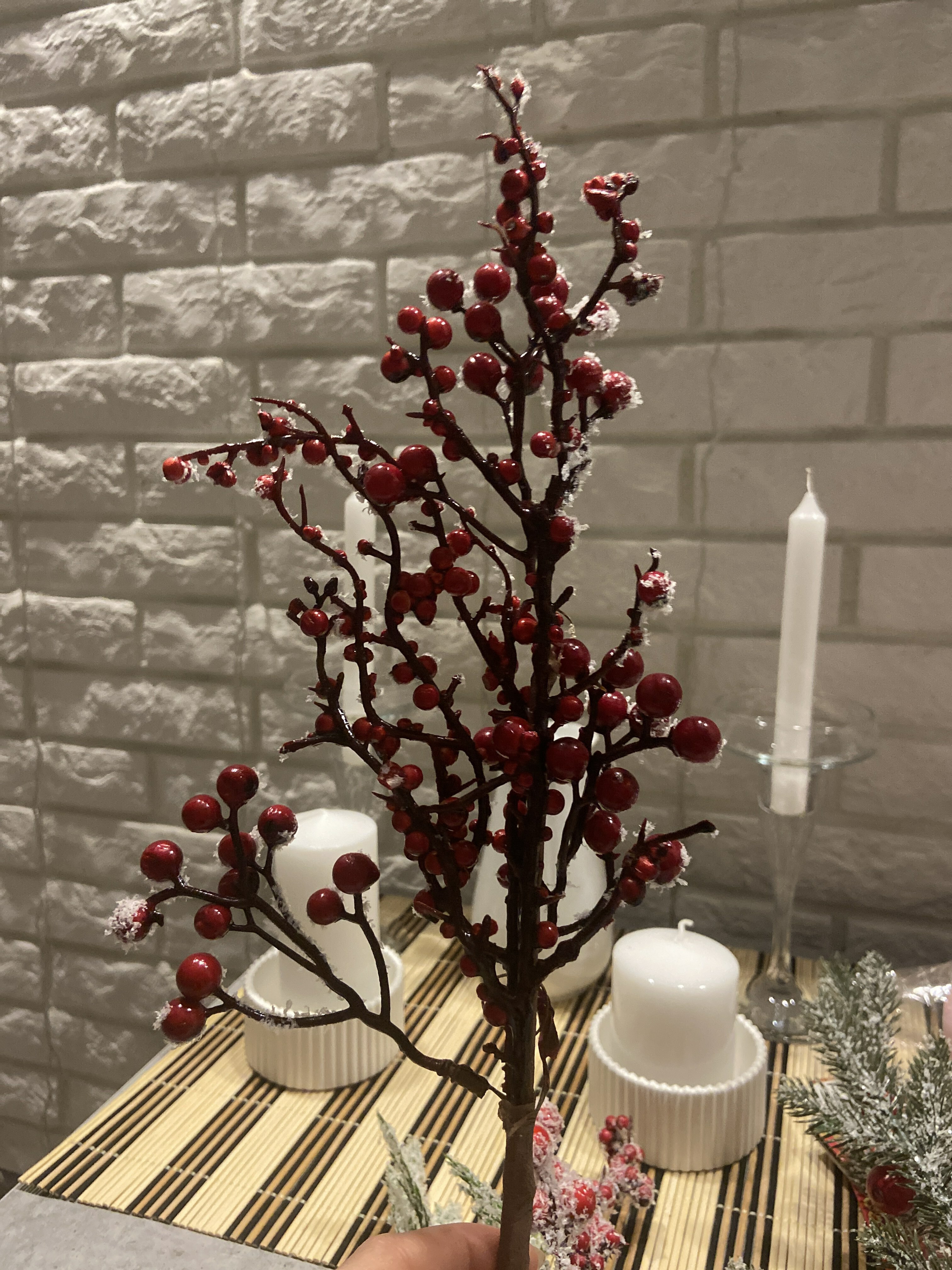 Фотография покупателя товара Декор "Зимнее очарование" подмёрзшие ягоды, 25 см - Фото 9