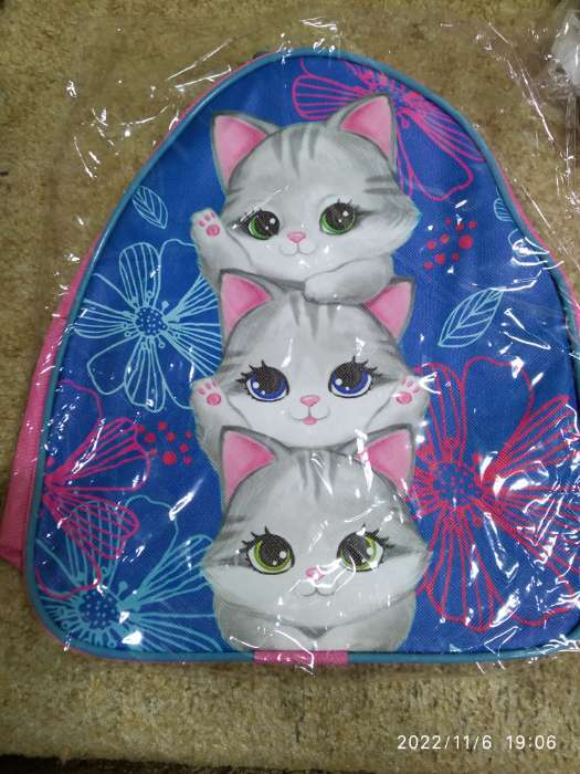 Фотография покупателя товара Рюкзак детский для девочки «Котята», 23х20,5 см, отдел на молнии