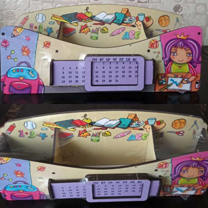 Фотография покупателя товара Органайзер для канцелярских предметов "Школа удобств", вечный календарь, цветной, сиреневый - Фото 37
