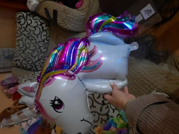 Фотография покупателя товара Шар фольгированный 24" «Единорог-игрушка», цвет белый, под воздух - Фото 24