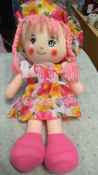 Фотография покупателя товара Мягкая кукла «Девочка», платье в цветочек, цвета МИКС - Фото 1