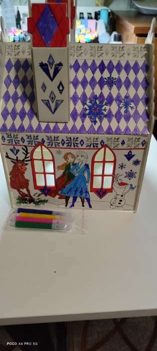 Фотография покупателя товара Дом-раскраска 3 в 1 «Холодное сердце», замок, набор для творчества, 16 × 18 × 22 см