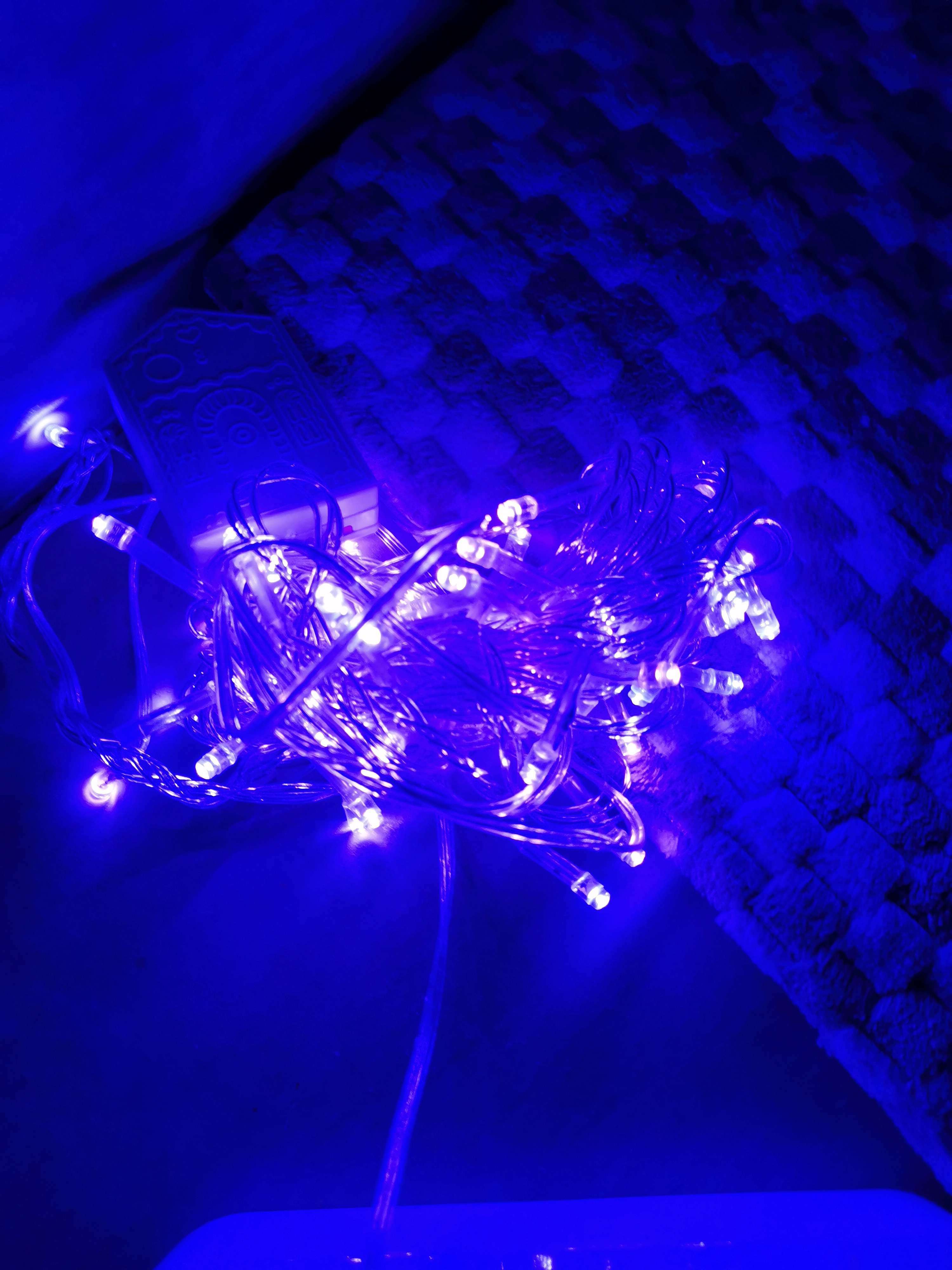 Фотография покупателя товара Гирлянда «Нить» 20 м, IP20, тёмная нить, 200 LED, свечение синее, 8 режимов, 220 В - Фото 341