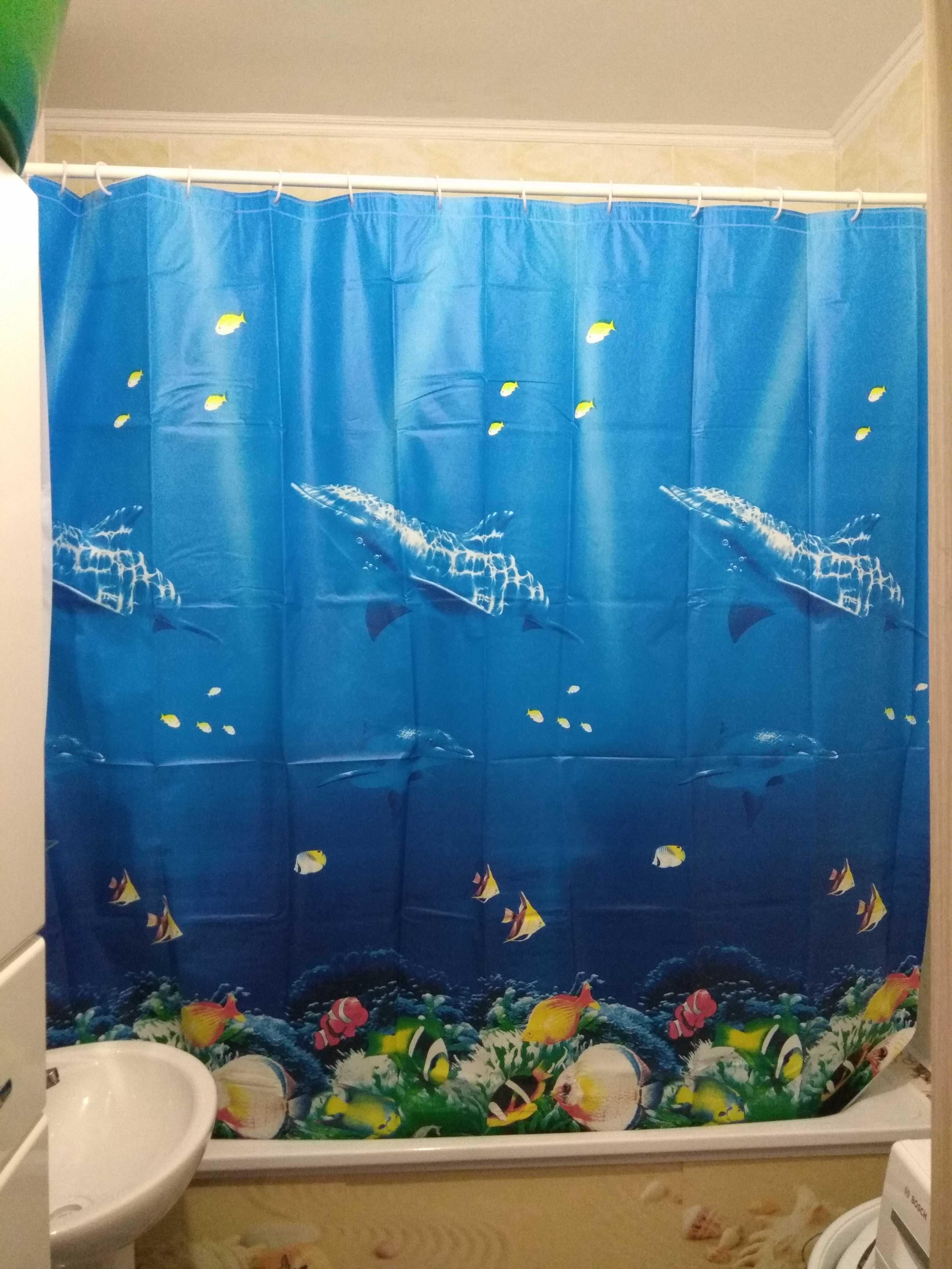 Фотография покупателя товара Штора для ванны Доляна «Морская», 180×180 см, EVA - Фото 8