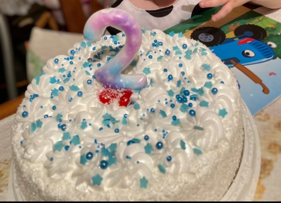 Фотография покупателя товара Свеча в торт на шпажке "Галактика", цифра 2, 9 см, ГИГАНТ