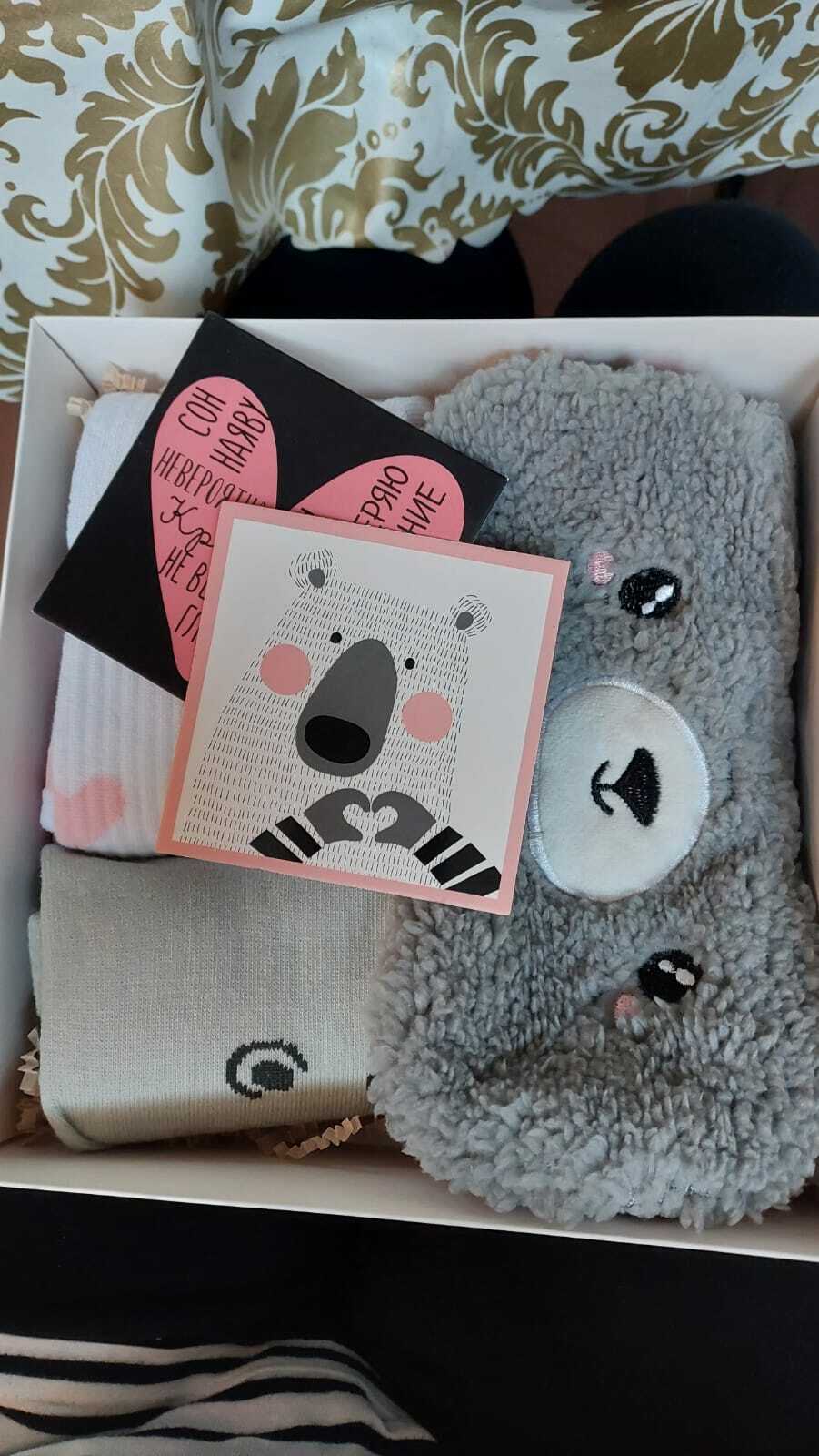 Фотография покупателя товара Подарочный набор "Ты супер" маска для сна, носки 3 пары - Фото 1