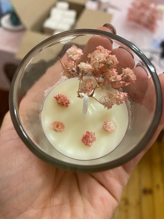 Фотография покупателя товара Свеча ароматическая в стакане "Нюд", 5х6 см, ваниль