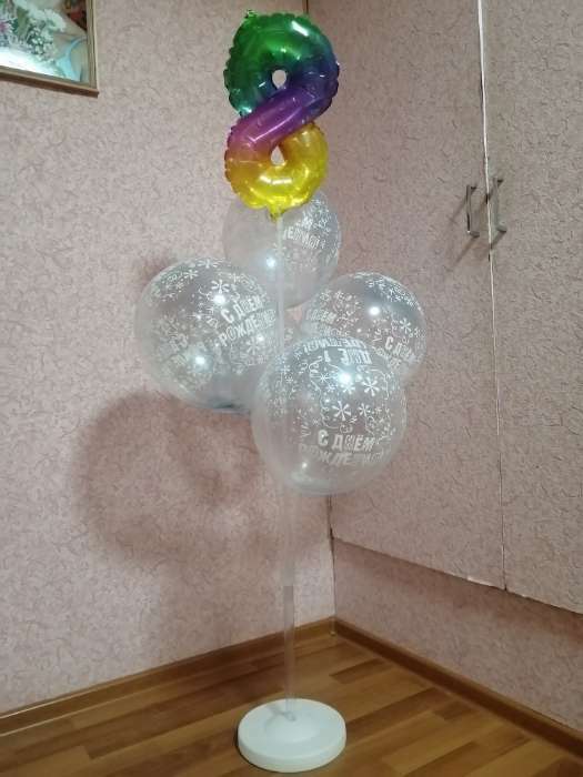 Фотография покупателя товара Стойка для воздушных шаров с подставкой под воду/песок на 7 шаров, высота 100 см - Фото 9