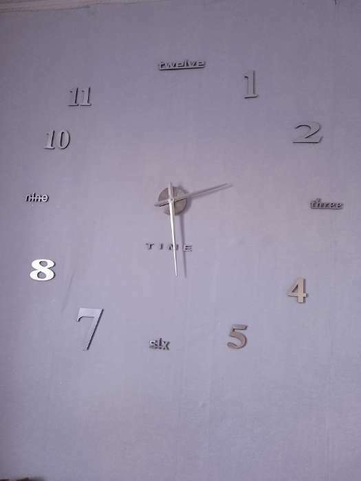 Фотография покупателя товара Часы-наклейка, серия: DIY, "Клермонт", плавный ход, d-120 см, 1 АА, серебро - Фото 16