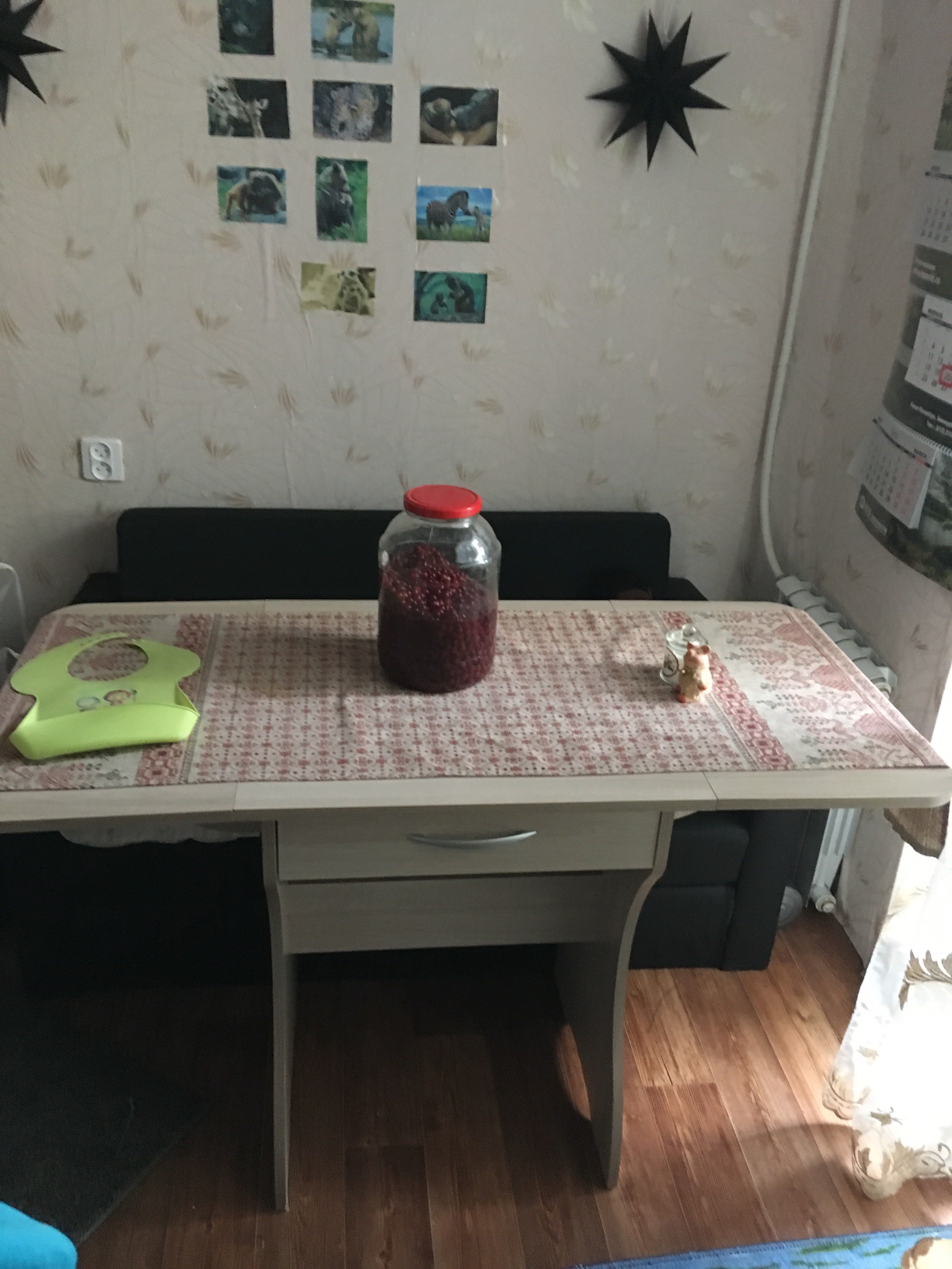 Фотография покупателя товара Раскладной стол с ящиком, 600(1200)×570×750 мм, цвет дуб сонома - Фото 1