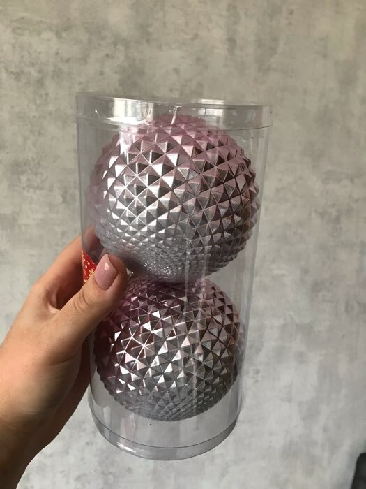 Фотография покупателя товара Набор шаров пластик d-10 см, 2 шт "Рельеф" розовый - Фото 6