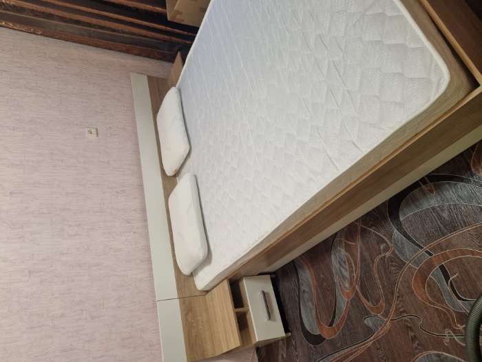 Фотография покупателя товара Спальня Леси, кровать 1600, тумбы 2 шт, комод, Дуб сонома/Белый - Фото 22