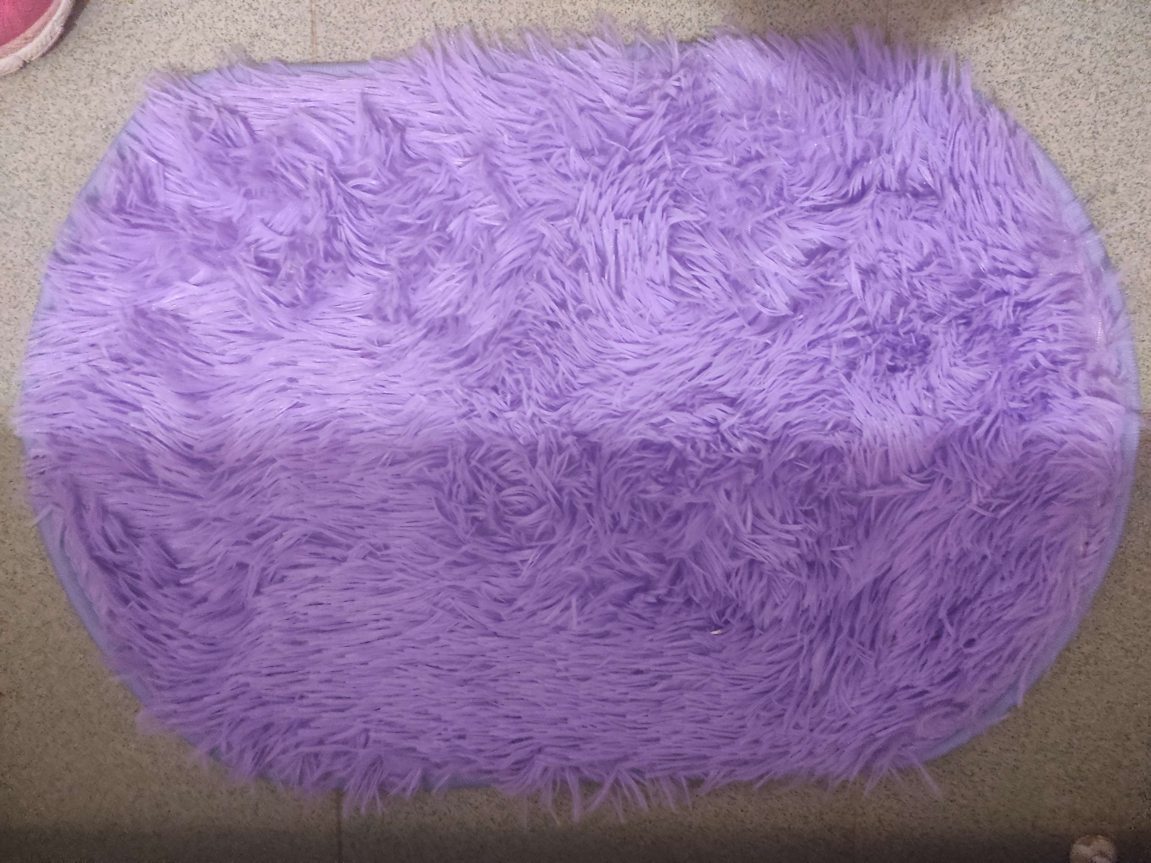 Фотография покупателя товара Коврик для ванной овальный Доляна «Пушистик», 40×60 см, цвет лазурный - Фото 1