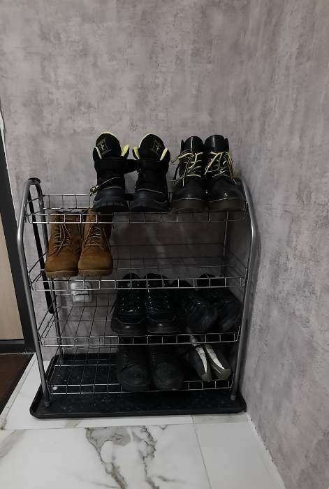 Фотография покупателя товара Этажерка для обуви, 66×28×70 см, цвет серый