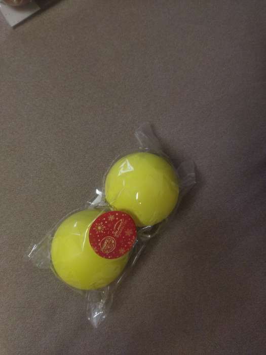 Фотография покупателя товара Набор шаров пластик d-8 см, 2 шт "Матовый" жёлтый