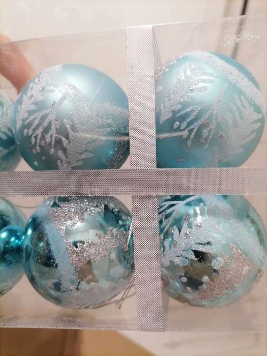 Фотография покупателя товара Ёлочные игрушки «Снежные ёлки», шары новогодние, набор 8 шт., d=6 см, золотистый - Фото 1