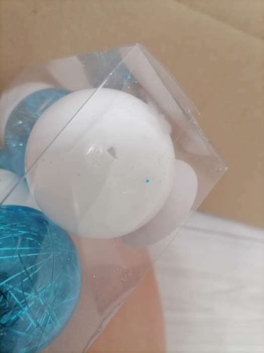 Фотография покупателя товара Набор шаров пластик d-6 см, 9 шт "Праздничное настроение полоски" бело-голубой - Фото 3