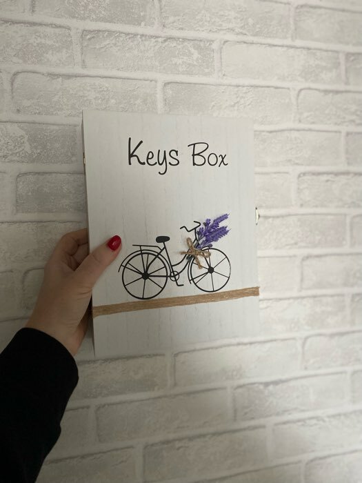 Фотография покупателя товара Ключница дерево 6 крючков "Велосипед с цветами" 26х19,5х5,5 см - Фото 4