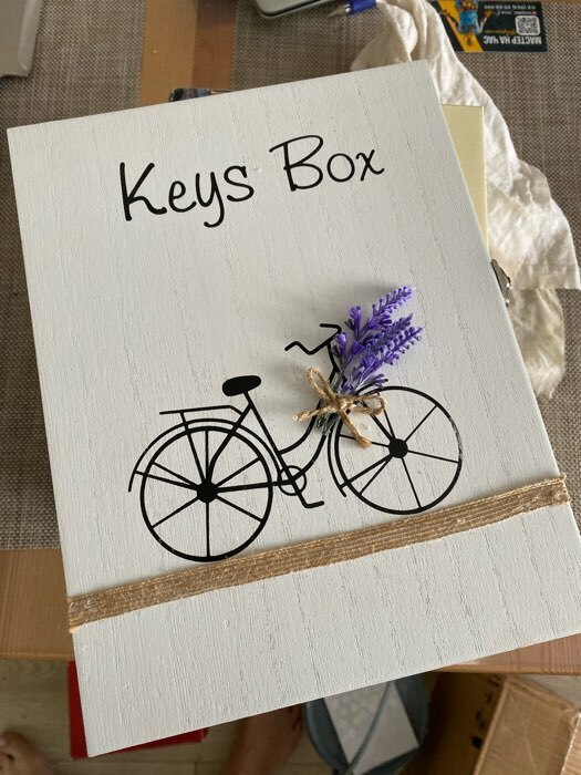 Фотография покупателя товара Ключница дерево 6 крючков "Велосипед с цветами" 26х19,5х5,5 см - Фото 2