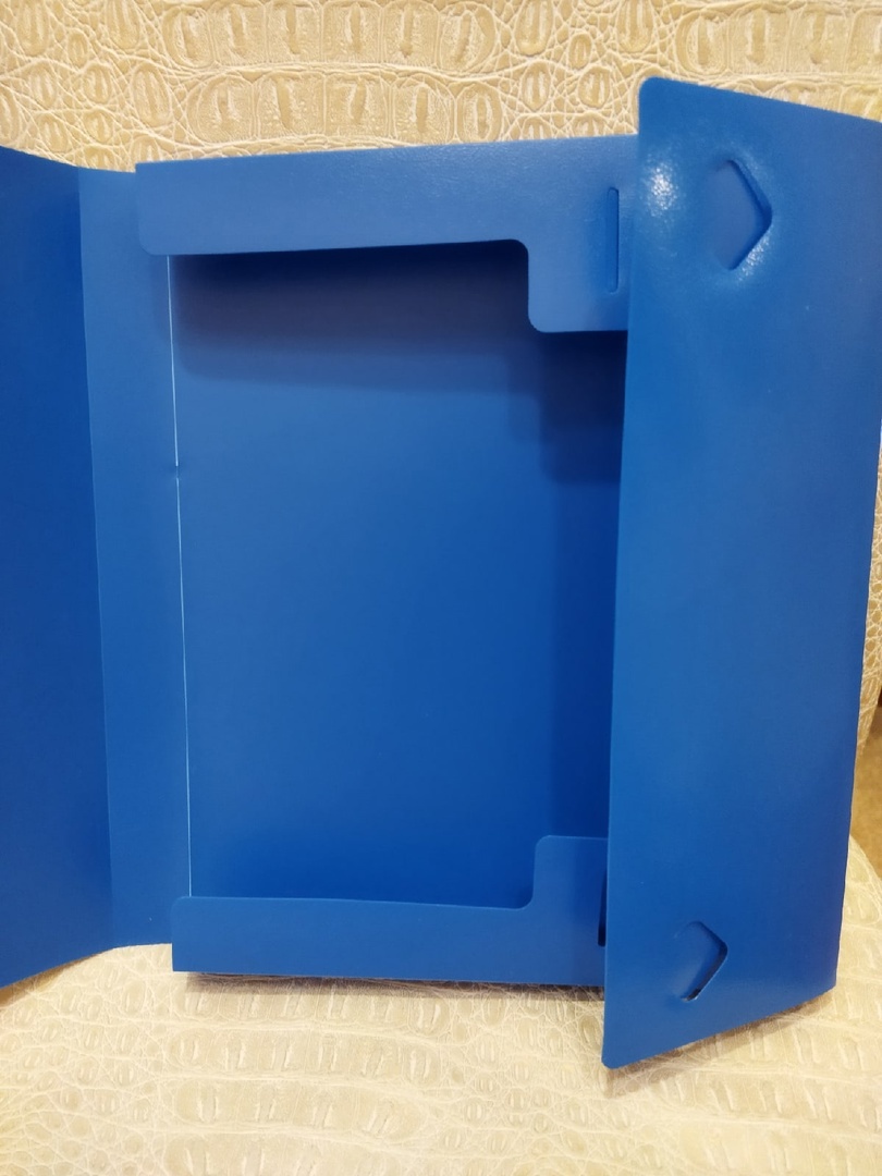 Фотография покупателя товара Папка на резинке А5, 500 мкм, Calligrata, корешок 30 мм, тиснение "песок", синяя - Фото 1