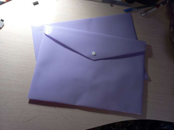 Фотография покупателя товара Папка-конверт на кнопке А4, 180 мкм, ErichKrause Diagonal Pastel, с тиснением, непрозрачная, микс - Фото 4