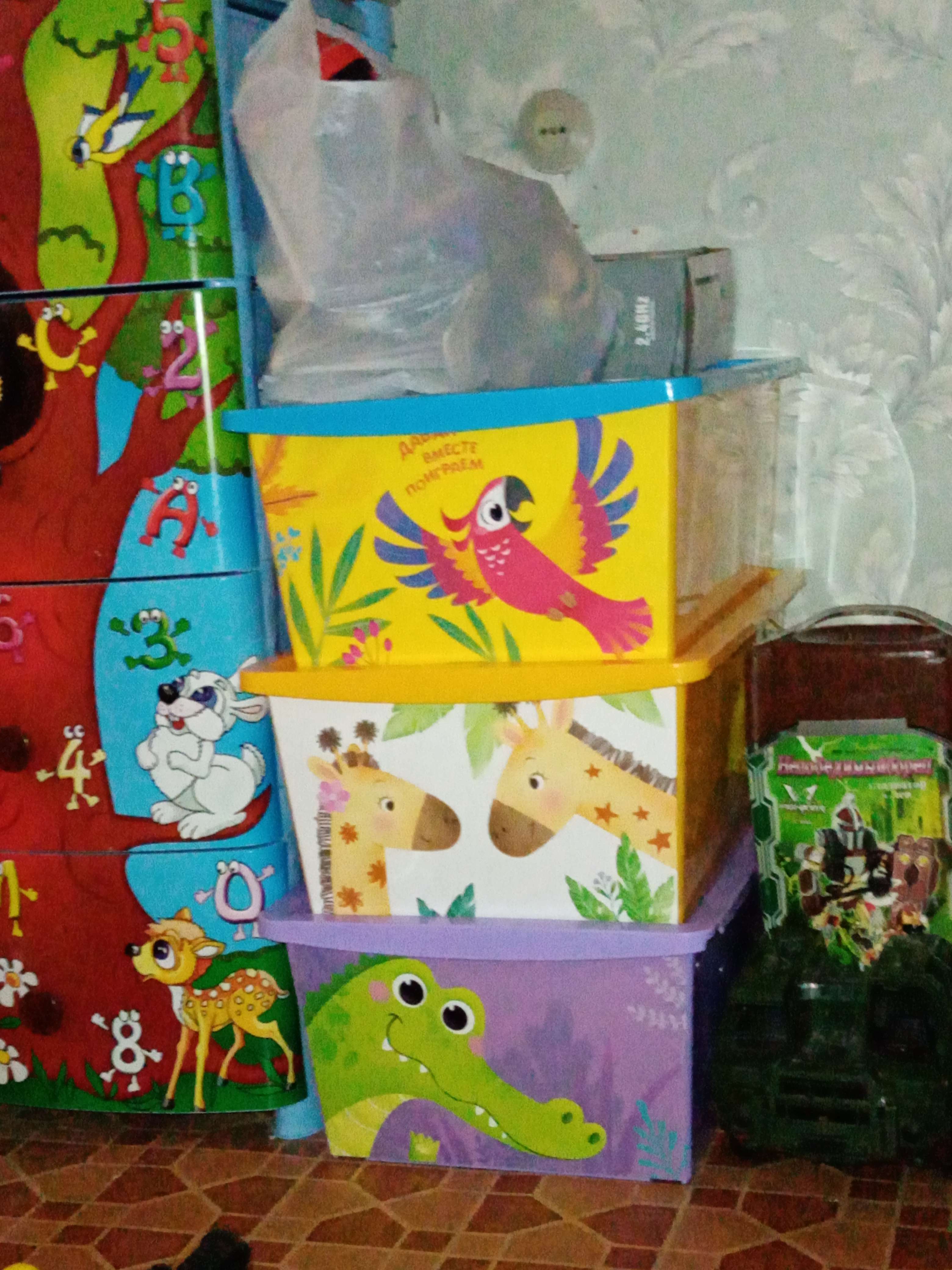 Фотография покупателя товара Ящик для игрушек, с крышкой, «Счастливое детство», объём 30 л - Фото 1
