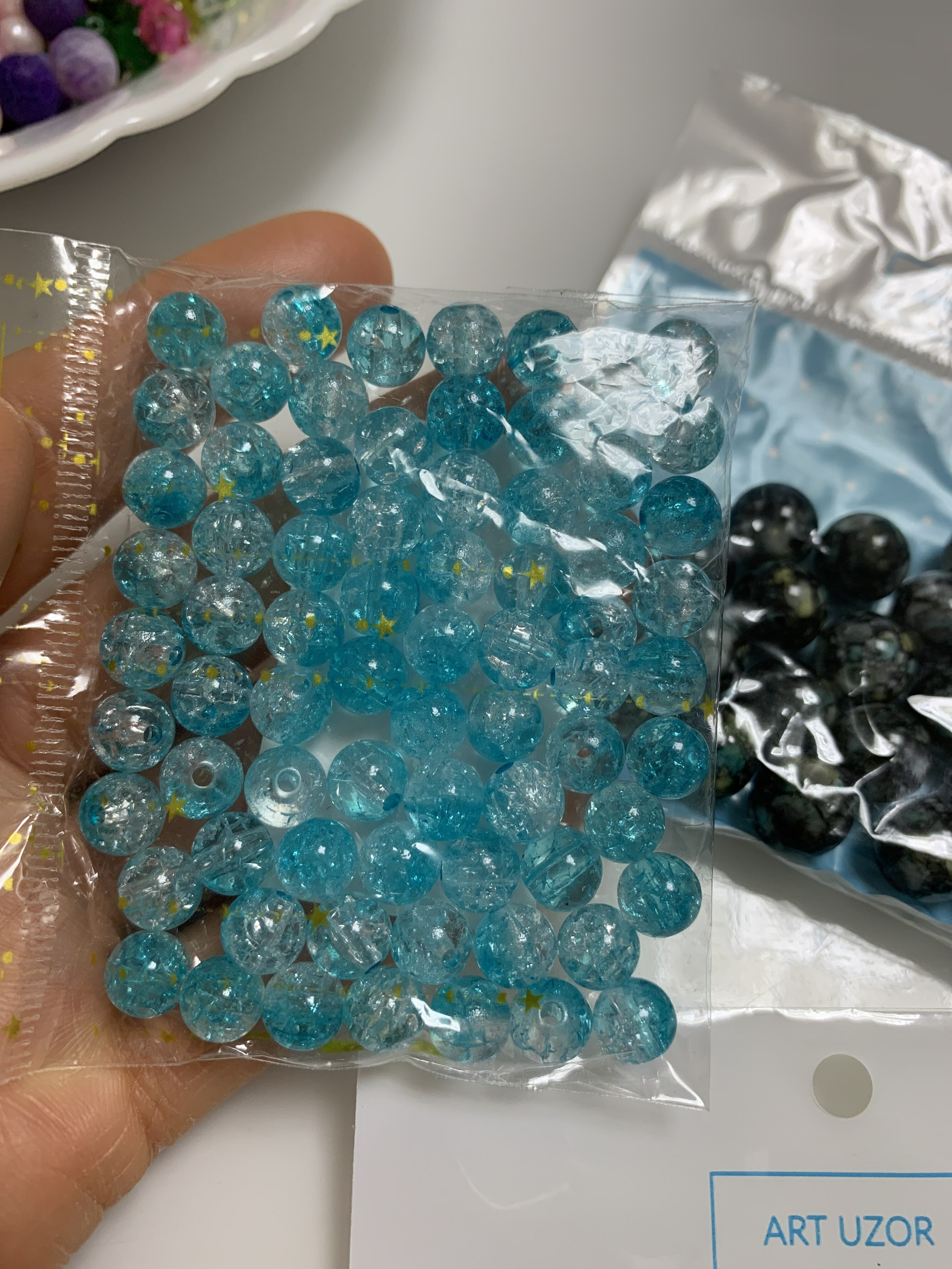 Фотография покупателя товара Бусины для творчества пластик "Мыльный пузырь прозрачная фуксия" набор 20 гр 0,8х0,8х0,8 см - Фото 5
