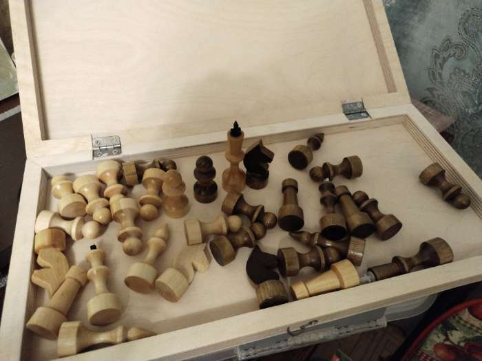 Фотография покупателя товара Шахматные фигуры, дерево, король 7.2 см, пешка 4.5 см, d=2 см - Фото 2