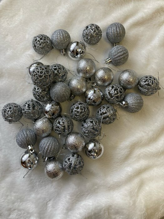 Фотография покупателя товара Ёлочные игрушки «Феерия», шары новогодние, d=4 см, набор 35 шт., синий - Фото 4