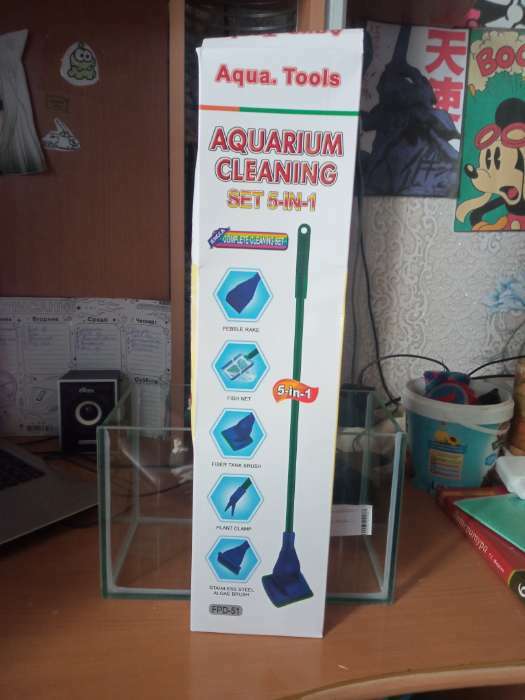 Фотография покупателя товара Набор для ухода за аквариумом 5 в 1, длина ручки 40,7 см